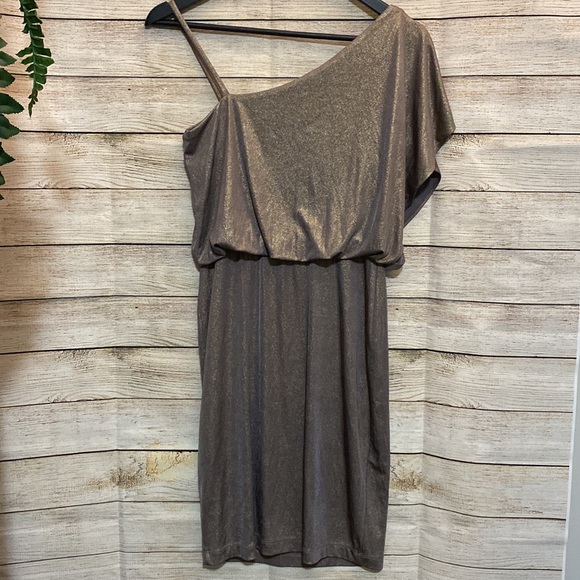 Size 2 | Le Chateau- bronze with subtle shimmer cocktail dress - Picture 9 of 11